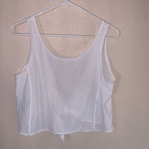 White Lululemon Backless Crop tank